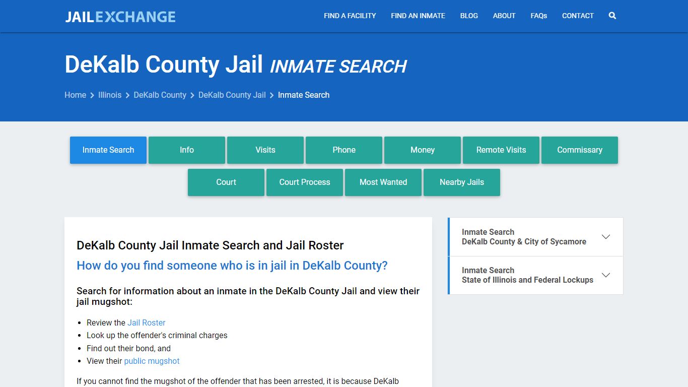 Inmate Search: Roster & Mugshots - DeKalb County Jail, IL